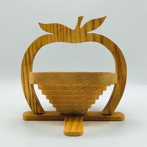 Wooden Collapsible Bowl in Apple Shape